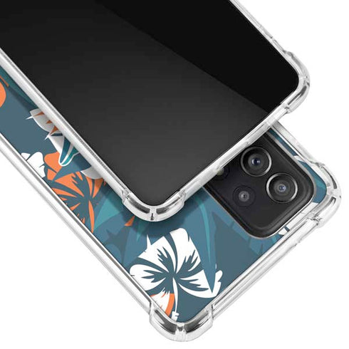 NFL Miami Dolphins Tropical Print Galaxy A52 5G Clear Case